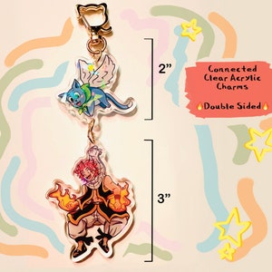 Natsu and Happy Connected Acrylic Charm (Holographic)