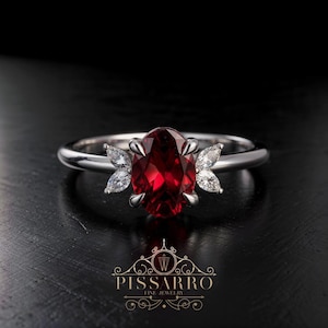 1ct Oval Ruby Ring, Gemstone Engagement Ring, Womens Promise Ring, Wedding Ring Set, July Birthstone Anniversary Gift For Her Silver Or Gold