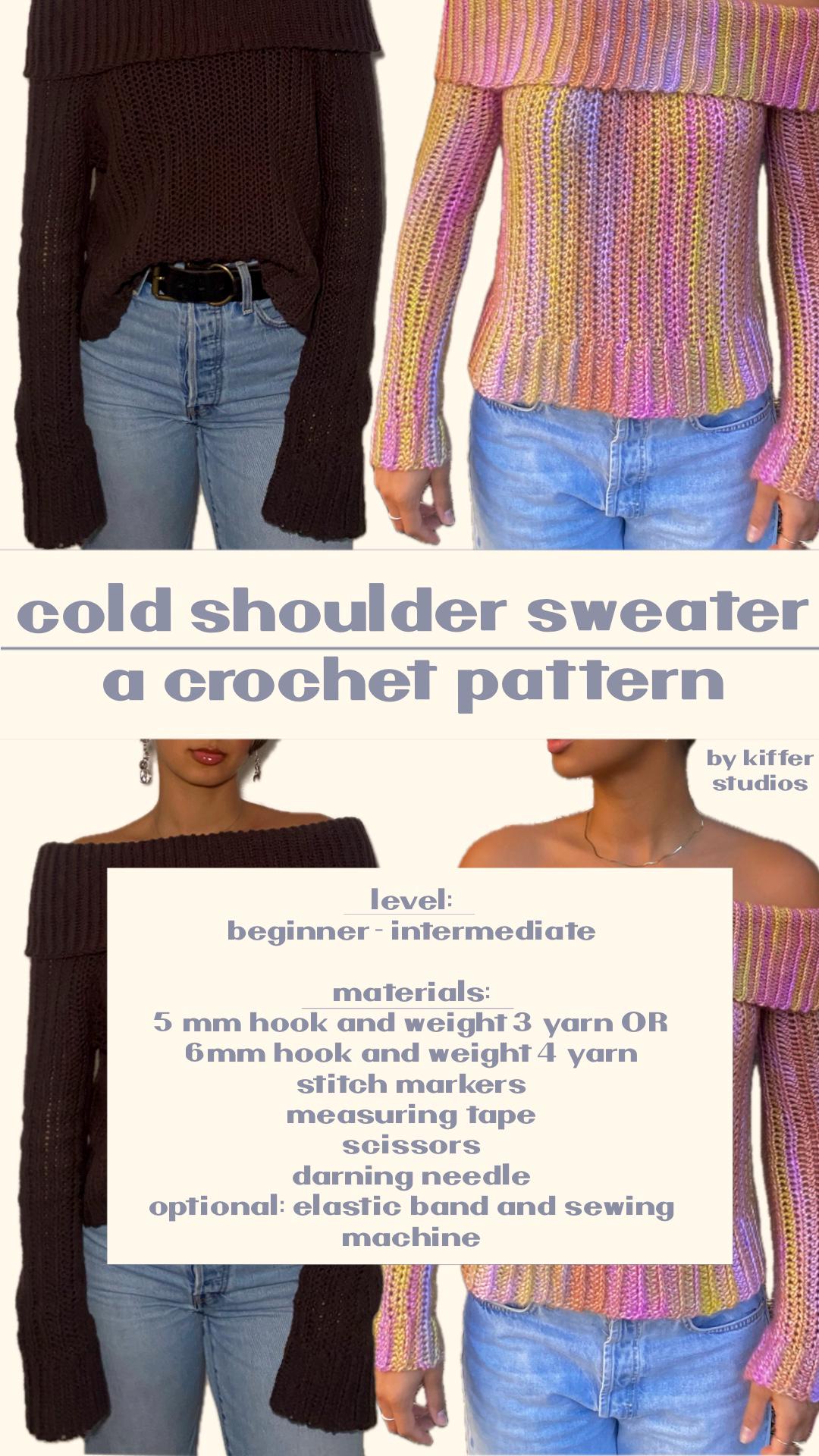 Cold Shoulder Sweater Crochet Pattern - Etsy