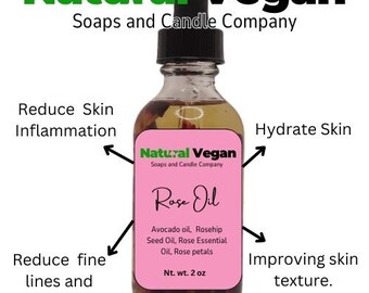 Organic Rose Body Oil Moisturizing Soothing Natural Vegan Massage Oil Hydrating Body Oil