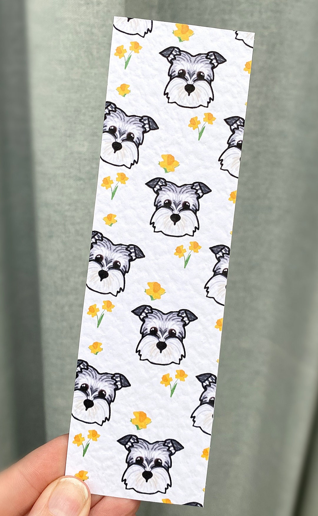 Schnauzer Dog Floral Bookmark With Tassel - Etsy