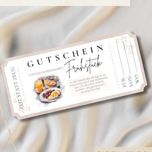 DIY Gutschein für gemeinsames Frühstück | Frühstückseinladung für die Mama, beste Freundin oder Kollegin | Ideale Last-Minute Geschenkidee