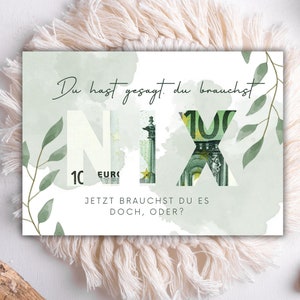 Perfect last-minute cadeau: DIY-geldcadeauposter – “Je zei dat je niets nodig had” | Direct downloaden PDF & JPG | ideaal voor een verjaardag