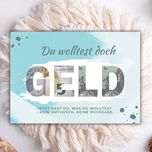 Regalo perfecto de última hora: póster de regalo de dinero hecho por ti mismo: “¡Querías dinero!” Descarga instantánea, personalizable e ideal para un cumpleaños