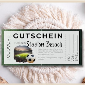 Gutschein für einen Stadionbesuch | Perfektes Geschenk für Fußballfans, Männer und Jungen | Last-Minute Geschenkidee für den Ehemann o. Sohn