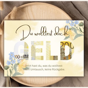 Regalo perfecto de última hora: póster de regalo de dinero hecho por ti mismo: “¡Querías dinero!” Descarga instantánea, personalizable e ideal para un cumpleaños