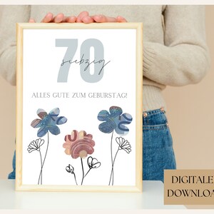Last Minute Geldgeschenk Poster | Kreative Überraschung zum 70. Geburtstag! | PDF & JPG zum sofort download | Alternative Geburtstagskarte