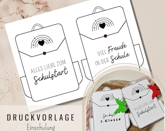 Printable gift idea for the start of school | Last-minute gift for the school bag | Lucky charm for the first day of school | Little something for the start of school