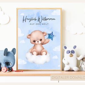 Süßes Geldgeschenk Poster zur Geburt: Bärchen – Kreative DIY Vorlage zum Selberdrucken, Ideal für Neugeborenes, Babyparty oder Babyshower