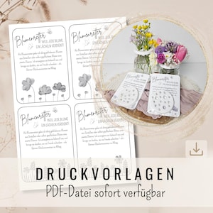 Cartão-presente Flower Rescuer em PDF – Ideia de presente faça você mesmo para crianças | Papelão para embalagem de sacos de celofane | Presente / decoração faça você mesmo