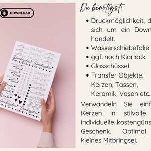 Downloadbare Kerzentattoos: Sofort verfügbarer Download mit festlichen Dankesmotiven, um einzigartige, persönliche Kerzen zu gestalten.