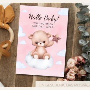 Süßes Geldgeschenk Poster zur Geburt: Bärchen – Kreative DIY Vorlage zum Selberdrucken, Ideal für Neugeborenes, Babyparty oder Babyshower