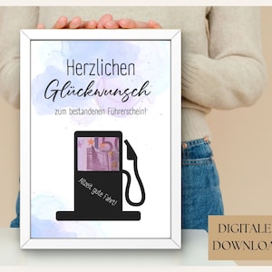 Personaliseerbare geldcadeauposter: Creatieve felicitaties met het behalen van je rijbewijs