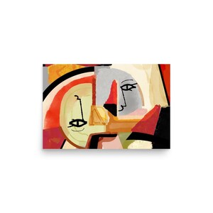 Poster Murmure d'Automne – Art Abstrait Cubiste | Affiche Moderne aux Tons Chauds | Déco Murale Papier Qualité Musée 189g