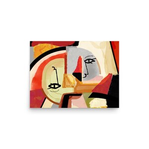 Poster Murmure d'Automne – Art Abstrait Cubiste | Affiche Moderne aux Tons Chauds | Déco Murale Papier Qualité Musée 189g