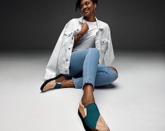 Terra Bloom slip-on damskor – canvassneakers med lövmönster – slip-on damskor i canvas, skor med botaniska lövmönster