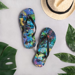 Boukhara flip flops women – artistic oriental sandals – colorful summer beach shoes
