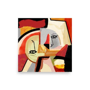 Poster Murmure d'Automne – Art Abstrait Cubiste | Affiche Moderne aux Tons Chauds | Déco Murale Papier Qualité Musée 189g