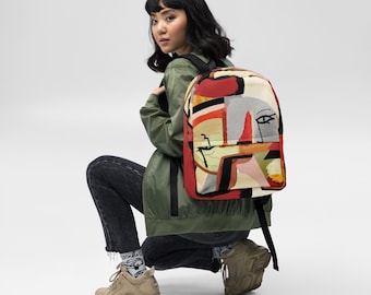 Murmures d’Automne Grafik-Rucksack – großes 15-Zoll-PC-Format, langlebiges künstlerisches Design