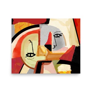 Poster Murmure d'Automne – Art Abstrait Cubiste | Affiche Moderne aux Tons Chauds | Déco Murale Papier Qualité Musée 189g