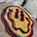 Trippy Smiley Face Rug Abstract Art Design Tufted Rug Yellow Smiley ...