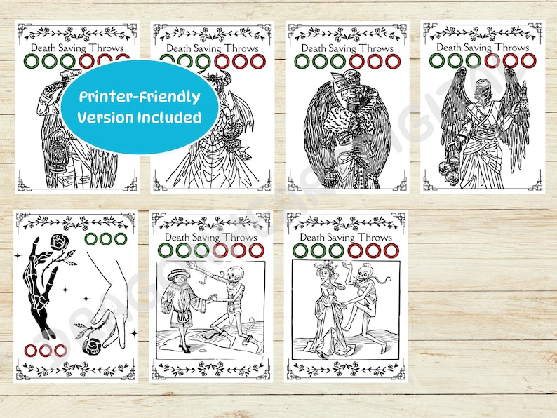 DND Death Saving Throw Cards [PNG], DND 5e, Dungeon Master Resource ...