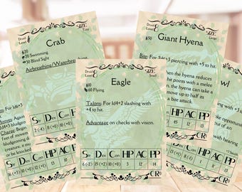 DND 5e Druid WildShape Cards: Game Master Resource (Digital Download)