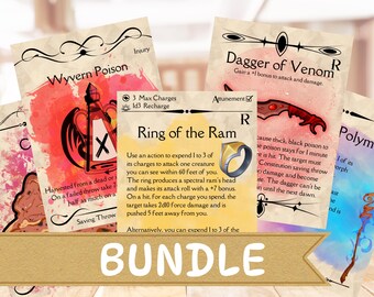 Bundle of 400+ DND Item Cards [PNG] - Lifetime Access - DND 5e, Game Master Resource - Digital Download