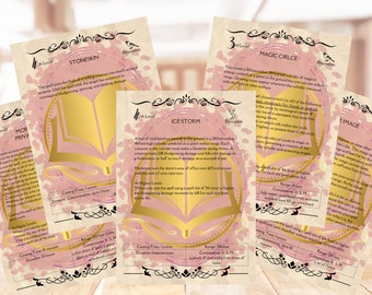 DND 200 Wizard Spell Cards [PNG], 5x8", 5e DnD Spellbook, Dungeon Master - Digital Download