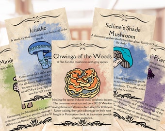 5e Mushroom Expansion Cards: DND Supplement, DM Resource (Digital Download)