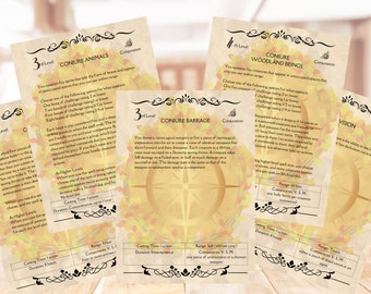 DND 45 carte incantesimi Ranger [PNG], 5 x 8", libro degli incantesimi 5e DnD, Dungeon Master - Download digitale