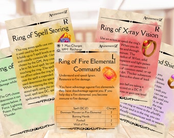 DND 5e Magic Ring Cards: Dungeon Master Resource (Digital Download)