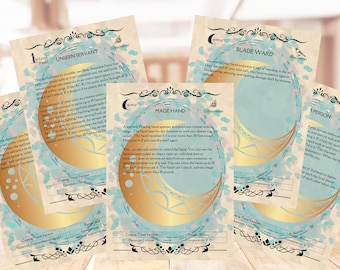 DND 75 Warlock Spell Cards [PNG], 5x8", 5e DnD Spellbook, Dungeon Master - Digital Download