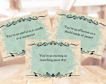 240 Vicious Mockery Cards [PNG], DND, Bard Resource, Game Master Resource - Digital Download