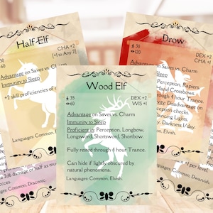 14 racekaarten niet storen [PNG] - heraldiekstijl, DND 5e, Druid's Resource, Game Master Resource - digitale download