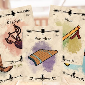 Cartes d'instruments du MDN [PNG], DND 5e, ressource de maître de donjon, ressource de maître de jeu - téléchargement numérique
