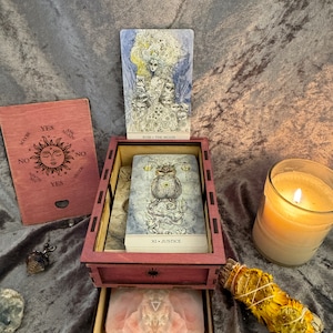 Tarot & Oracle Deck Box with Pendulum Board and Card Stand *Includes FREE Gift and Mini Reading!*