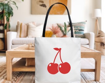 Borsa tote in ciliegia per donna Borsa da viaggio Borsa da viaggio per regali per insegnanti Regali di viaggio Borsa per mercato degli agricoltori Accessori da viaggio Borsa per libri Borsa da spiaggia