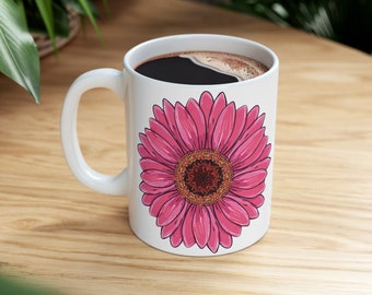 Gerbera Cup Coffee Mug For Mom Mug Coffee Flower Coffee Cup For Coffee Lover Gift For Her Flower Mug Coffee Lover Gift For Friend Tea Lover