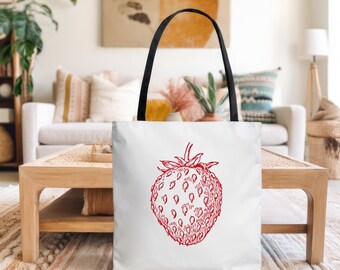 Strawberry Tote Bag For Woman Travel Bag Travel Tote Bag For Teacher Gifts Travel Gifts Farmers Market Bag Travel Accessories Book Bag Berry