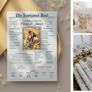 Modello di giornale di nozze modificabile: programma di nozze fai da te (download digitale)