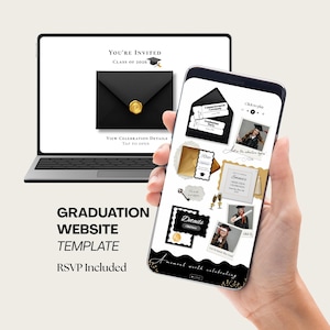 Class of 2026 Graduation Website Template with RSVP, Editable in Canva, Digital Graduation Invitation, Grad Party Website, Mobile Friendly