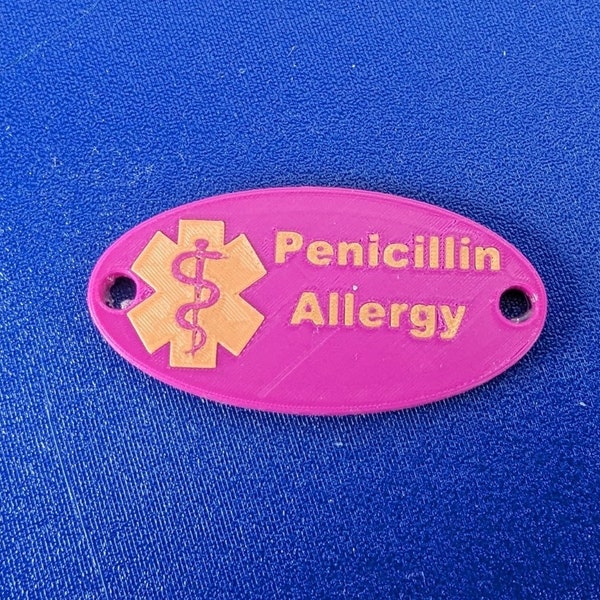 Custom Penicillin Allergy Shoe Tag - 3D Printed Medical Alert ID