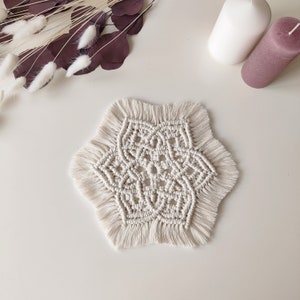 Macrame mug rug Lotus  Placemats Sets | Dining Table Decor Macrame Coasters | Wedding Centerpiece | woven tapestry for Boho Decor