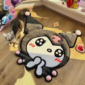 Custom 3D Puffy Anime Rug – Handmade Tufted Carpet | Gothic Lolita Decor | Pastel Goth Aesthetic Room Vibes&quot;
