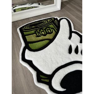 Handmade Tufted Cash Hand Rug – Bold Money Hand Carpet, Custom Statement Floor Art, Hip-Hop Room Decor