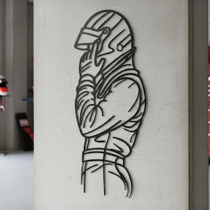 Custom Racing Driver Metal Wall Art, gepersonaliseerd motorsportcadeau voor zoon, silhouet racer, Sim Racing Room Decor, slaapkamer jongens