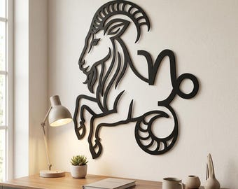 Metal Wall Art Steenbok, gepersonaliseerd sterrenbeeld, astrologie verjaardagscadeau, horoscoop kamerdecoratie