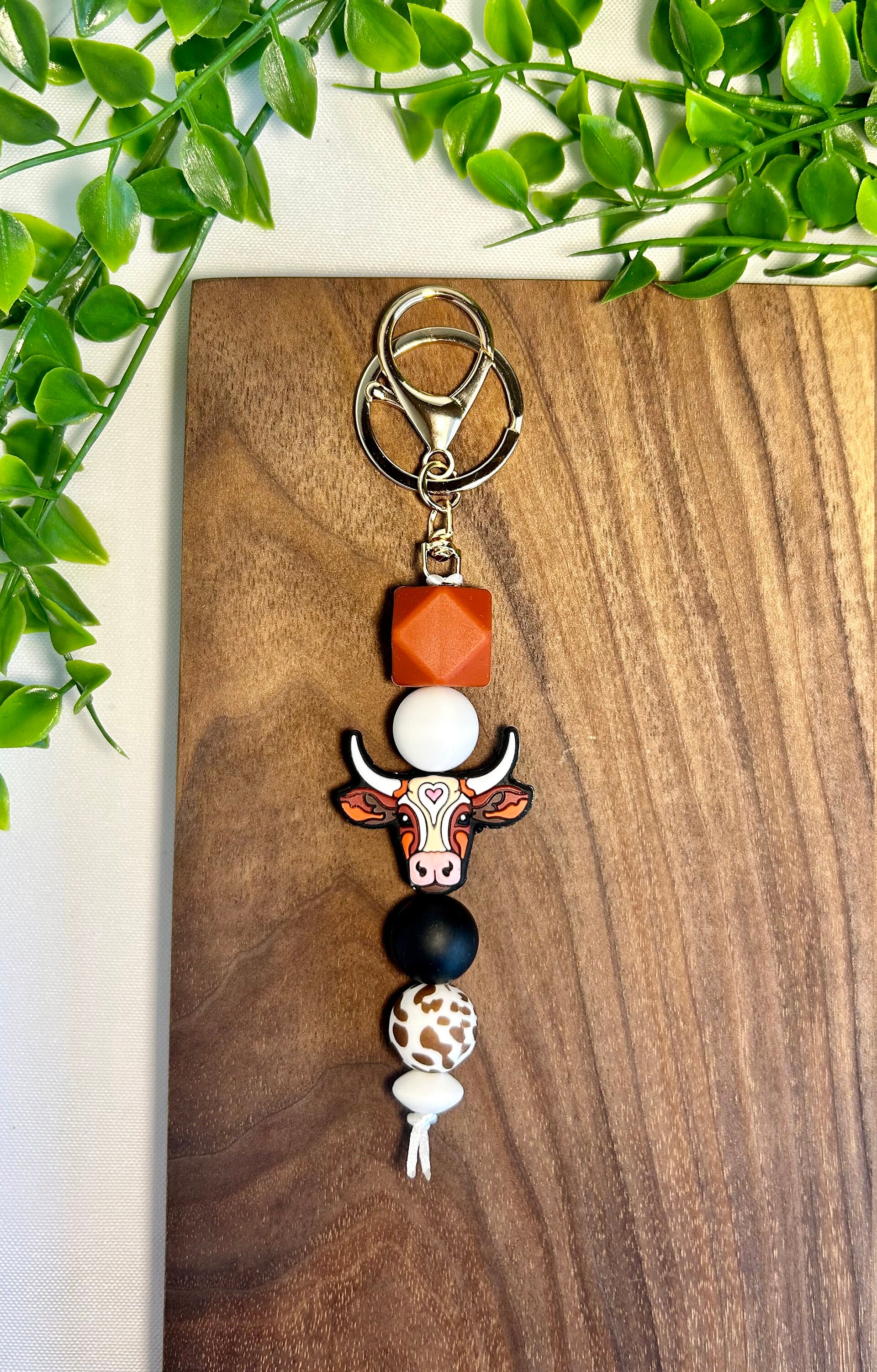 University of Texas Longhorn Beaded Keychain, Graduate Gift, Diaper Bag ...