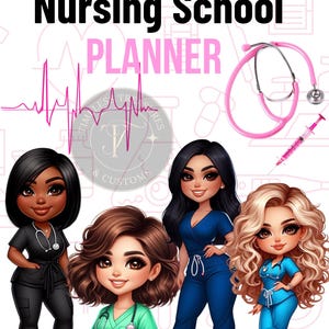Nursing School Planner PDF | Digital Student Planner for Nursing | Instant Download | Printable Study Organizer